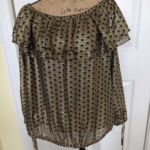 Michael Michael Kors layered ruffle off the shoulder top XL